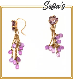 Earrings with amethyst stones