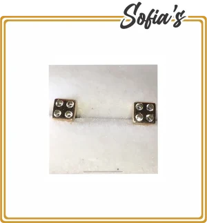 Square and zirconia earrings