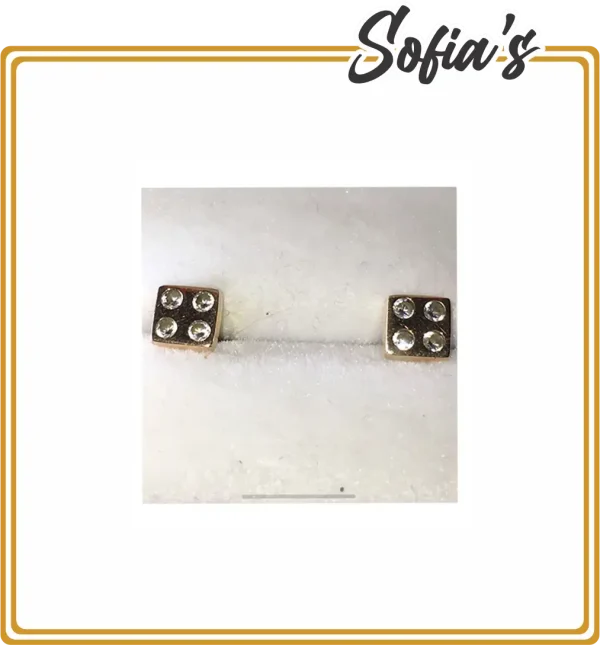 Square and zirconia earrings