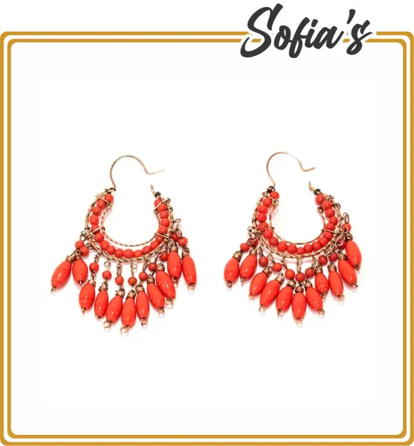 Large size coral earrings