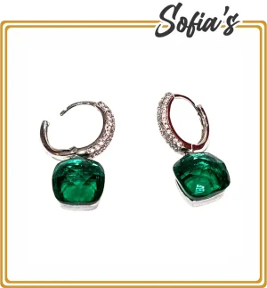 Earrings with zircon stones