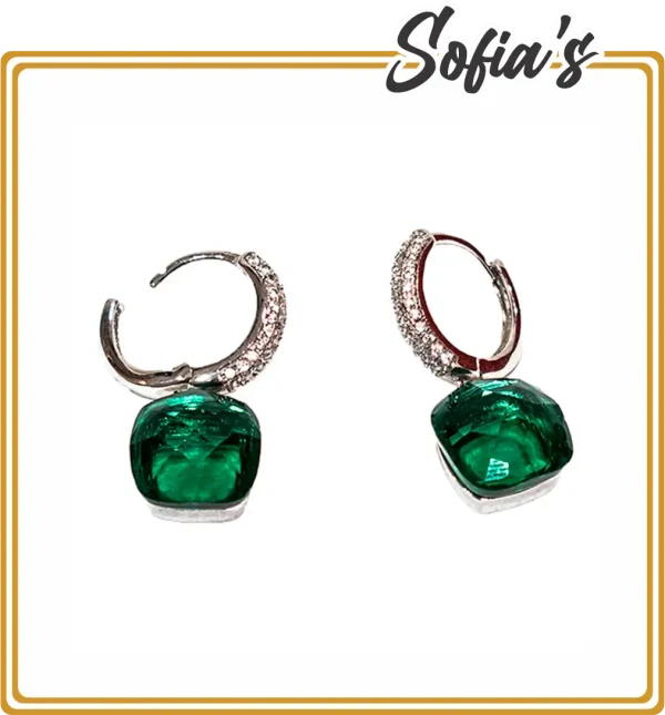 Earrings with zircon stones