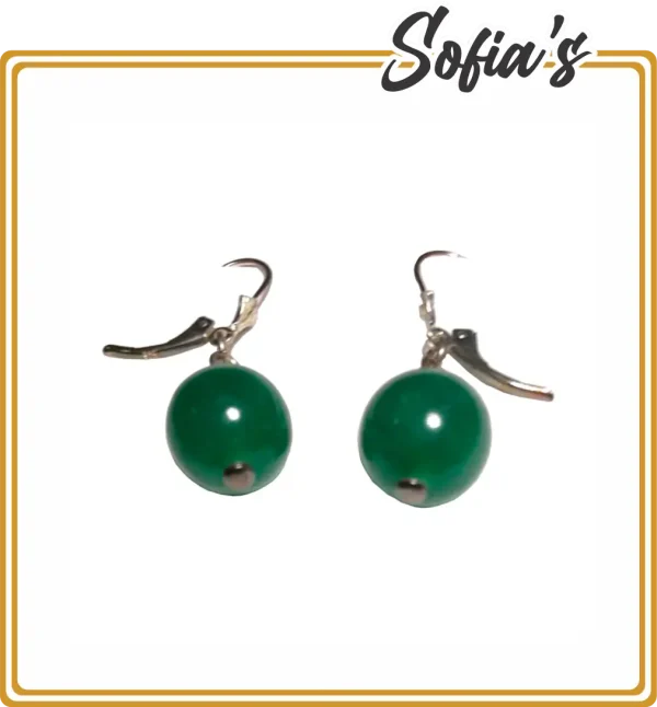 Earrings with jade balls