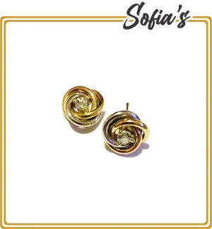 18k gold earrings with natural stone and white gold