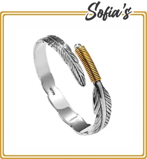 Bracelet with ethnic motifs with gold band