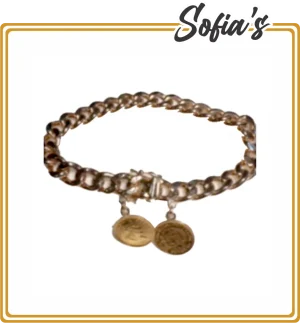 Gold bracelet with two currencies