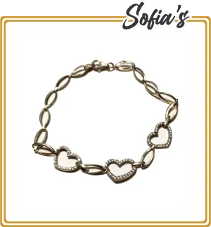 Bracelet model silver hearts