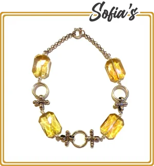 Necklace in citrine stones size XL