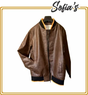 Brown Synthetic Jacket - Chor