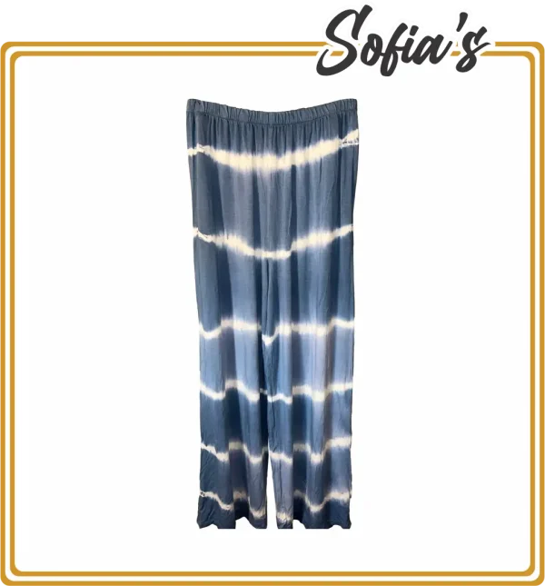 Wide-Leg Pants in Light Blue and White - Made in Italy