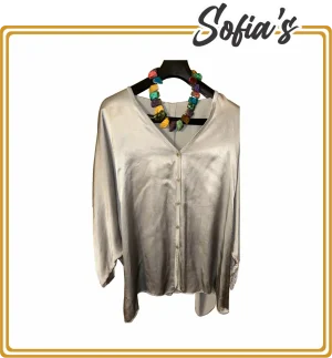 Satin Blouse in Viscose and Rayon - Made in Italy