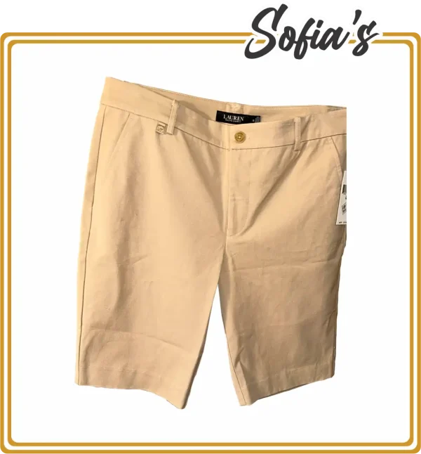 Khaki Stretch Drill Shorts by Lauren