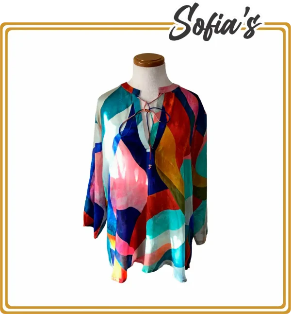 Loose-Fit Colorful Blouse in Viscose and Cupro