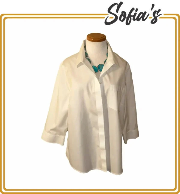 White Blouse - 100% Cotton, NY Brand