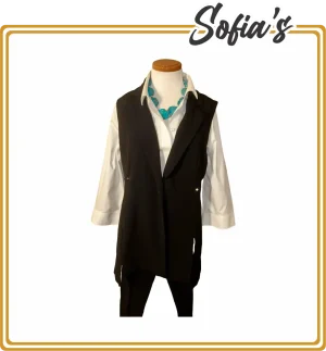 Vest with Black Button - Anne NY Brand