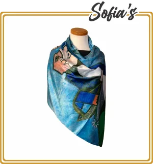 100% Silk Artistic Print Scarf