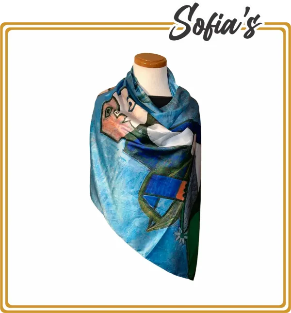 100% Silk Artistic Print Scarf