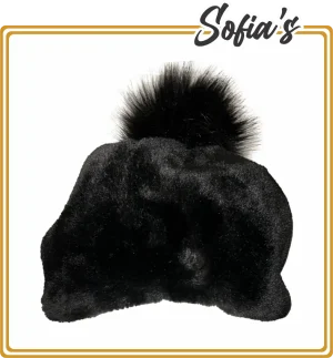 Faux Fur Hat with Cotton Linen - UGG Brand