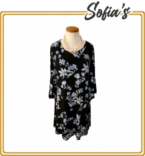 Polyester Dress with Printed Flowers - Lauren Brand