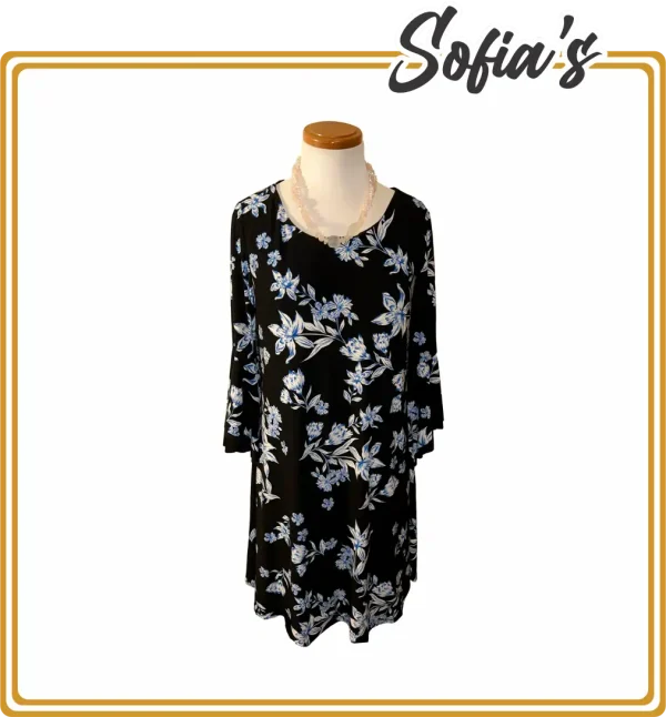 Polyester Dress with Printed Flowers - Lauren Brand