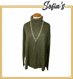 Cashmere Knit Sweater in Fern