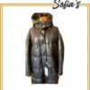 Natural Leather Coat with Hood by French brand Intuition