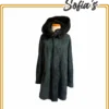 Long reversible fur coat with hood, with sheepskin 2