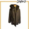 Black natural fox fur hooded jacket