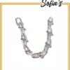 Thick link bracelet in 925 silver