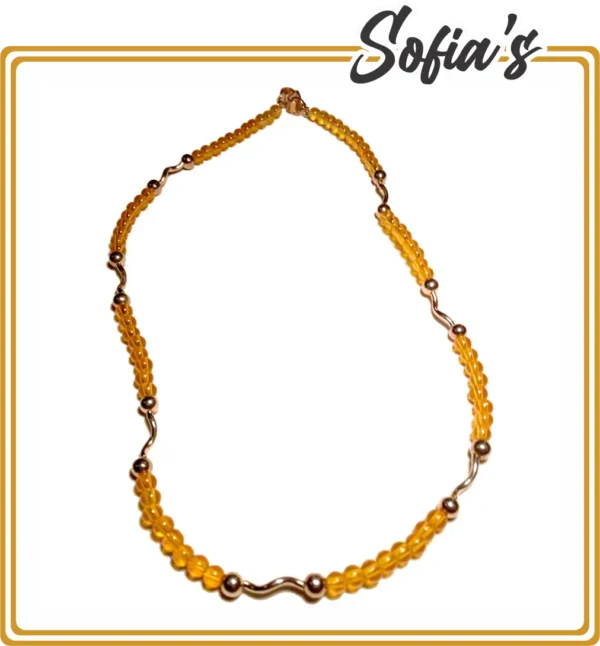 Silver and citrine necklace