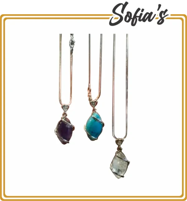 Silver Chains and Natural Stone Charms