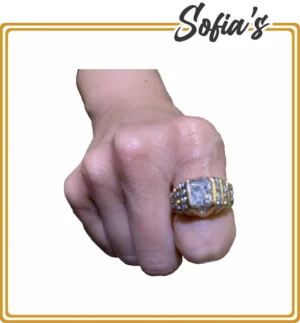 14k Gold Ring with Zirconias Stones