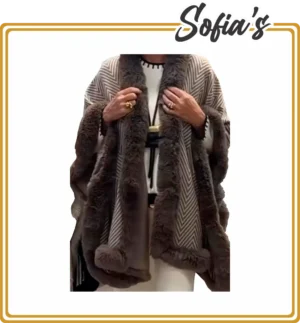 Cape in Alpaca Wool and Alpaca Fur