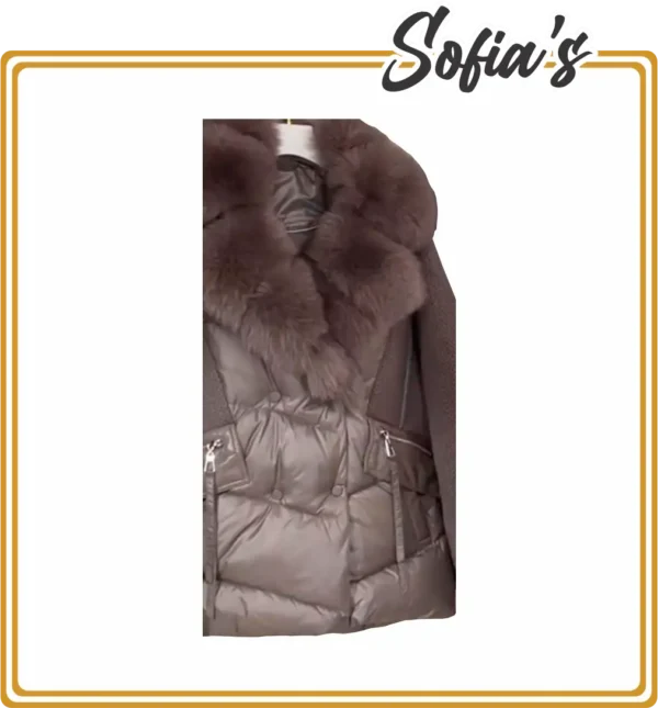 Quilted Jacket with Fox Fur Collar