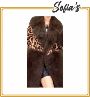 Faux Fur Coat in Tiger and Brown