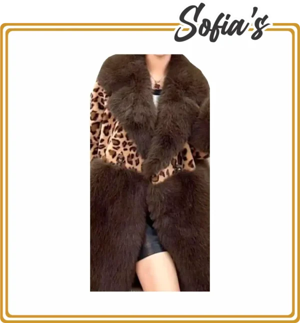 Faux Fur Coat in Tiger and Brown