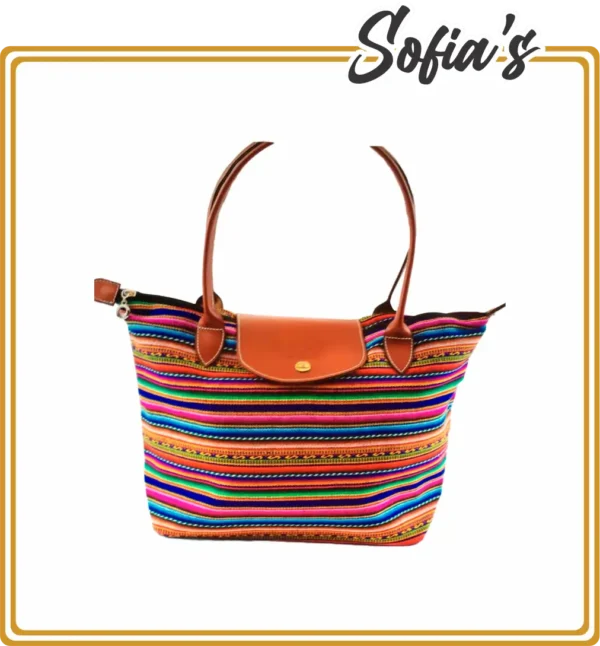Eethnic Bag with Natural Leather Handles