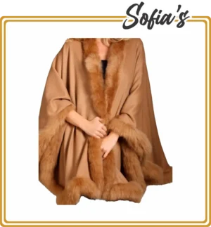 Cape in Alpaca Wool and Alpaca Fur