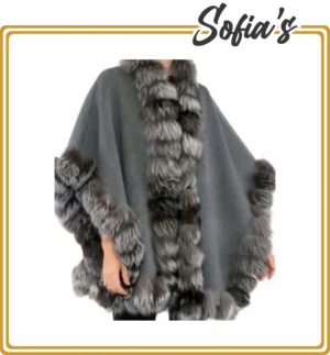 Cape in Wool and Fox Fur