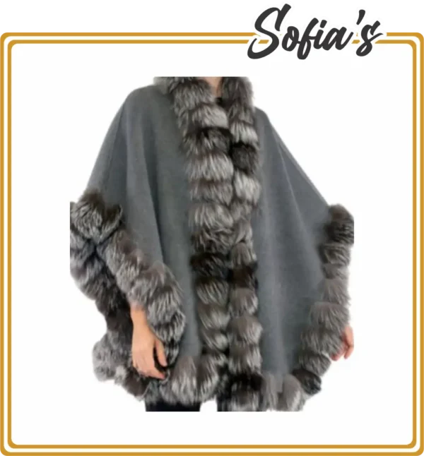 Cape in Wool and Fox Fur